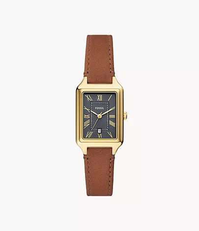 Fossil Uhr Raquel 3-Zeiger-Werk Datum -Leder mittelbraun