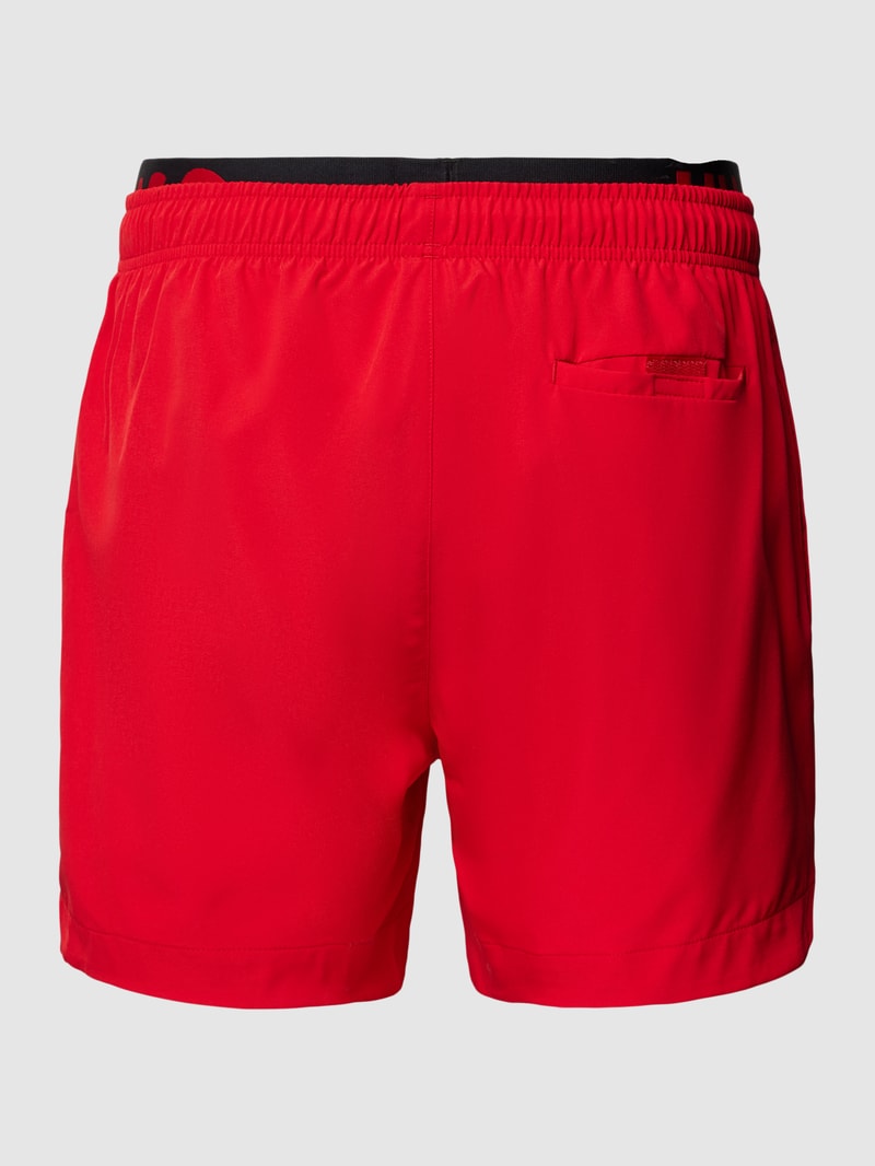 Badehose mit Label-Print Modell 'FLEX' in rot