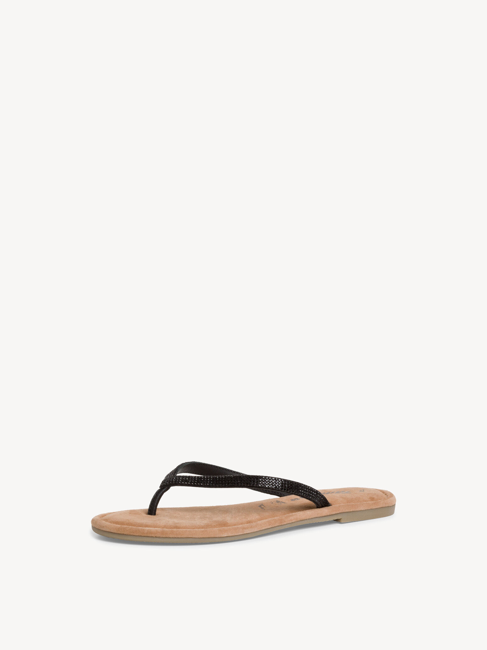Tong en cuir - noir