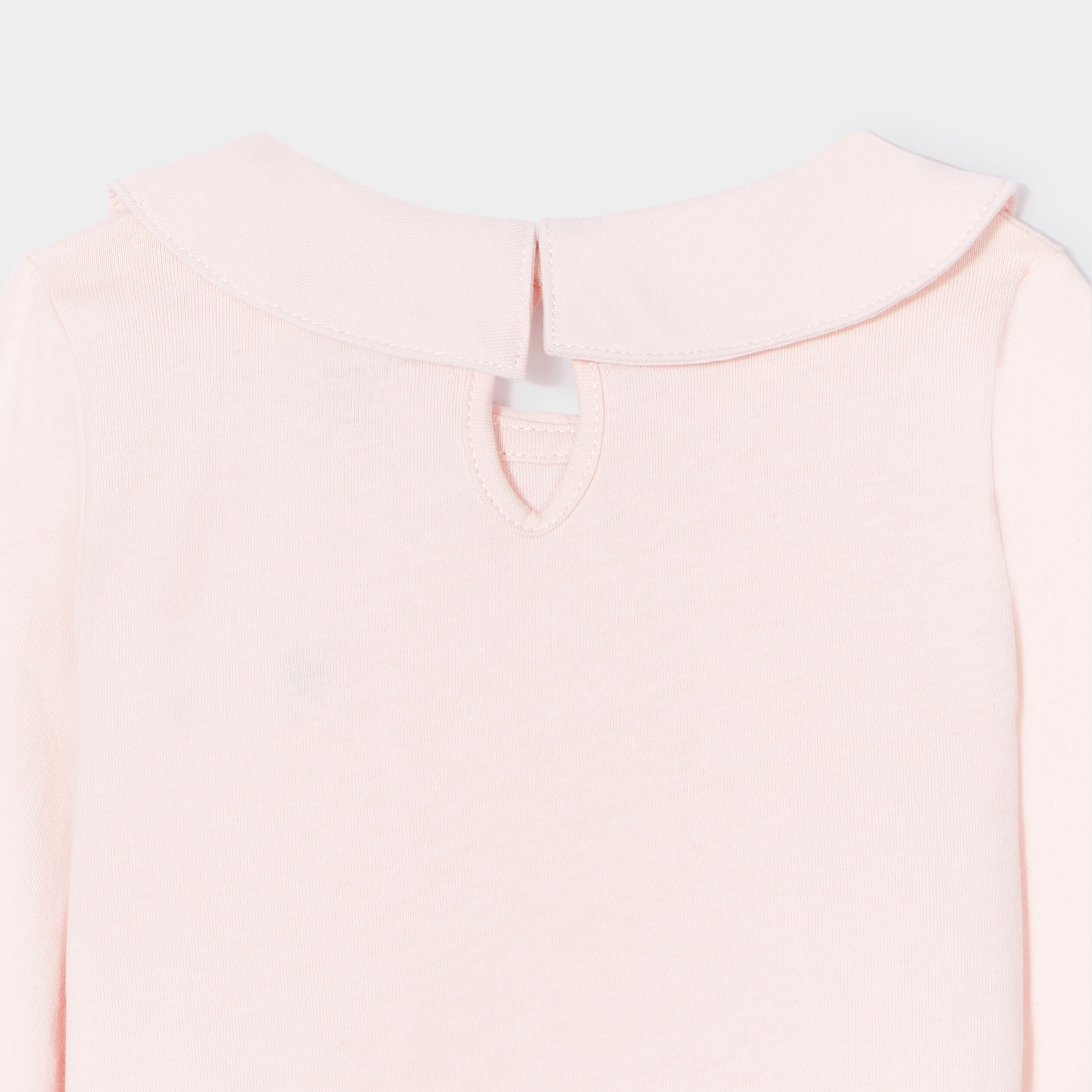T-shirt col claudine coton rose clair bébé fille | La Halle