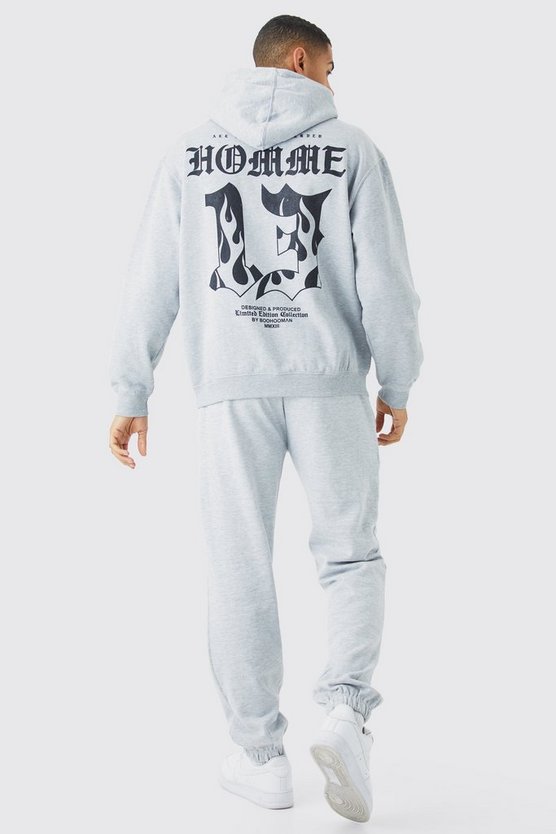 Oversize Hoodie mit Homme Print