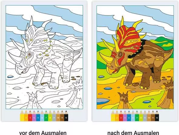 CreArt Malen nach Zahlen ab 7: Dinosaurier