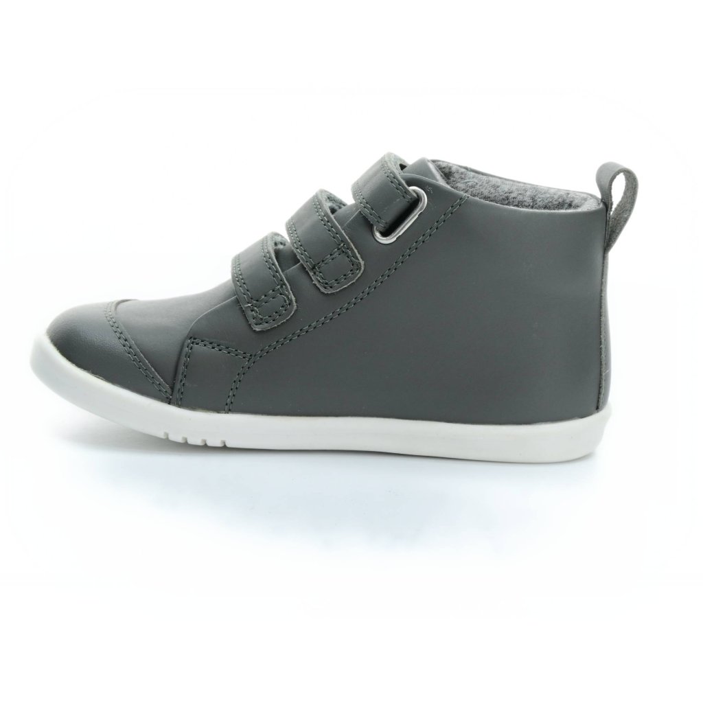 Bobux Hi Court Smoke I Walk/Kid Plus graue Mid Cut Barfußschuhe