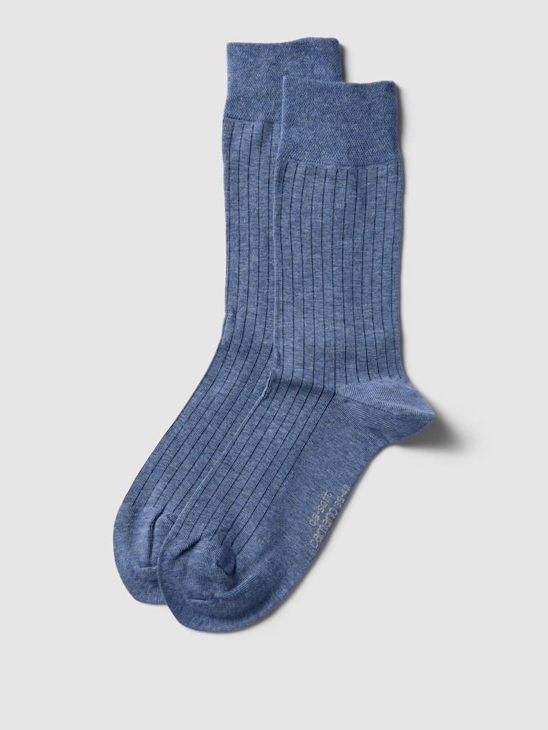 Socken in Ripp-Optik im 2er-Pack in blau