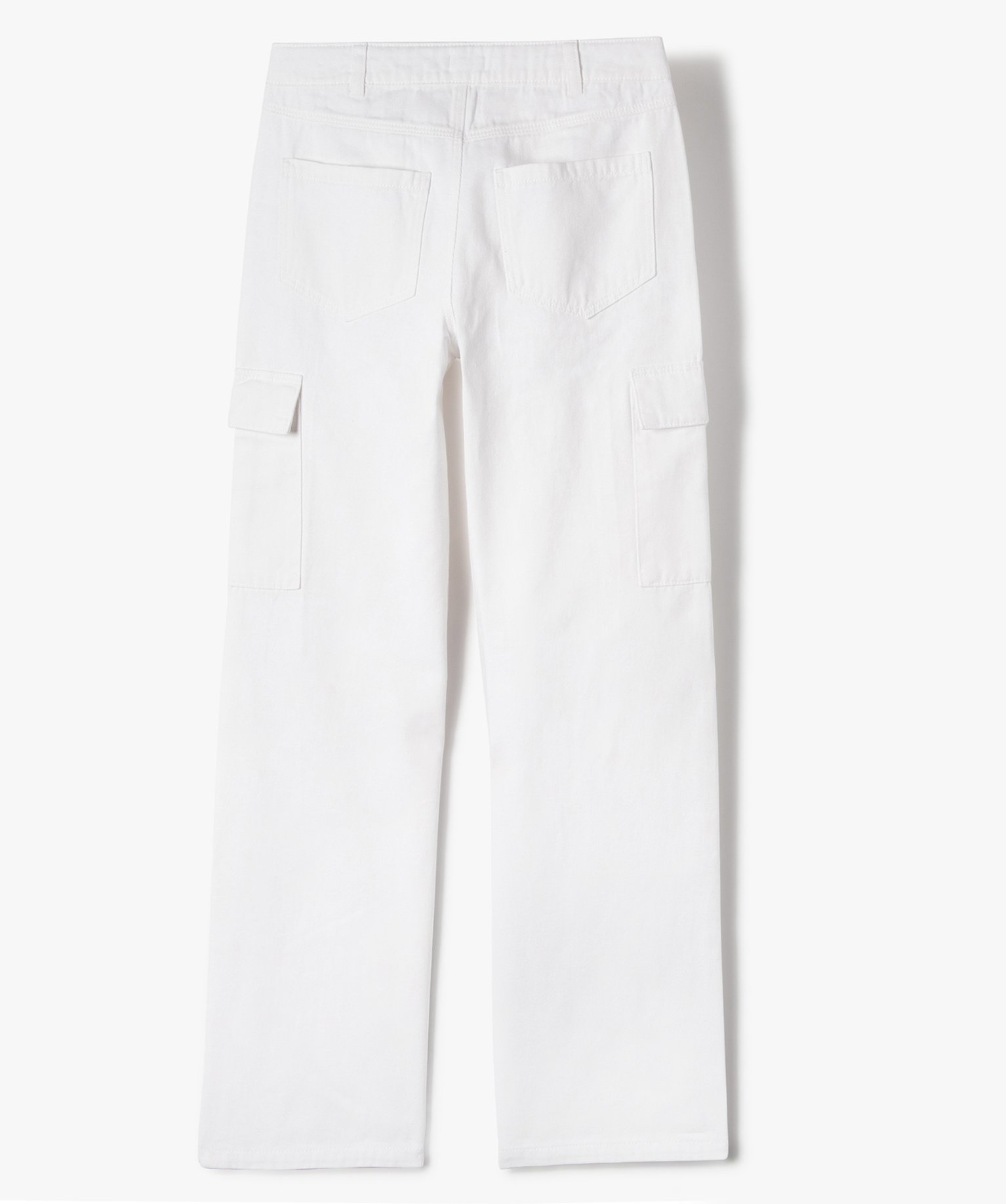 Pantalon ample avec poches à rabat sur les cuisses fille blanc | GEMO