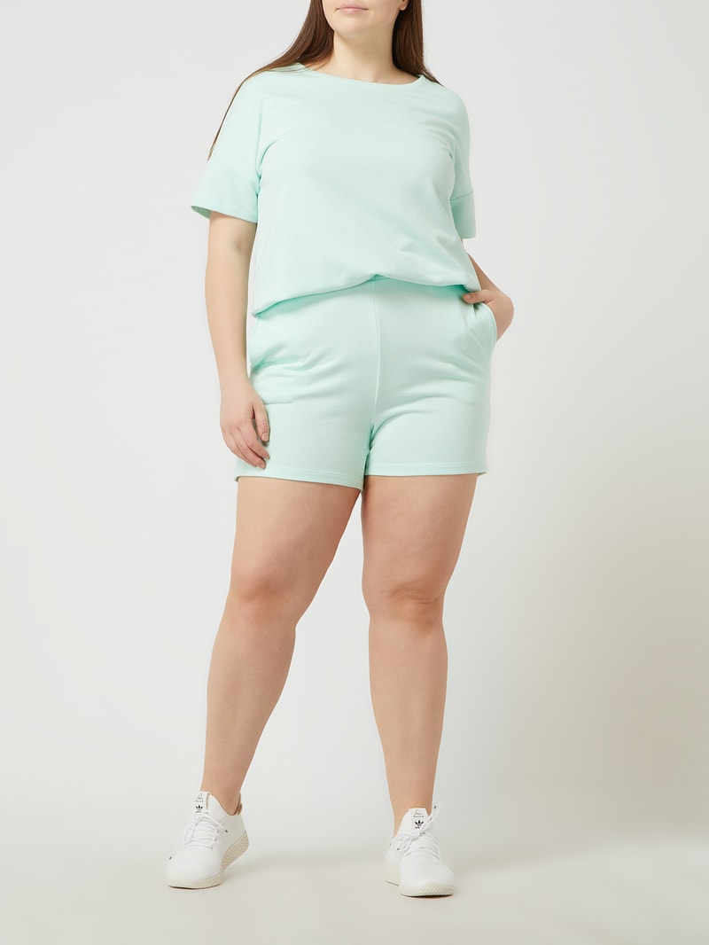 PLUS SIZE Sweatshorts aus Bio-Baumwolle Modell 'Issy' in türkis