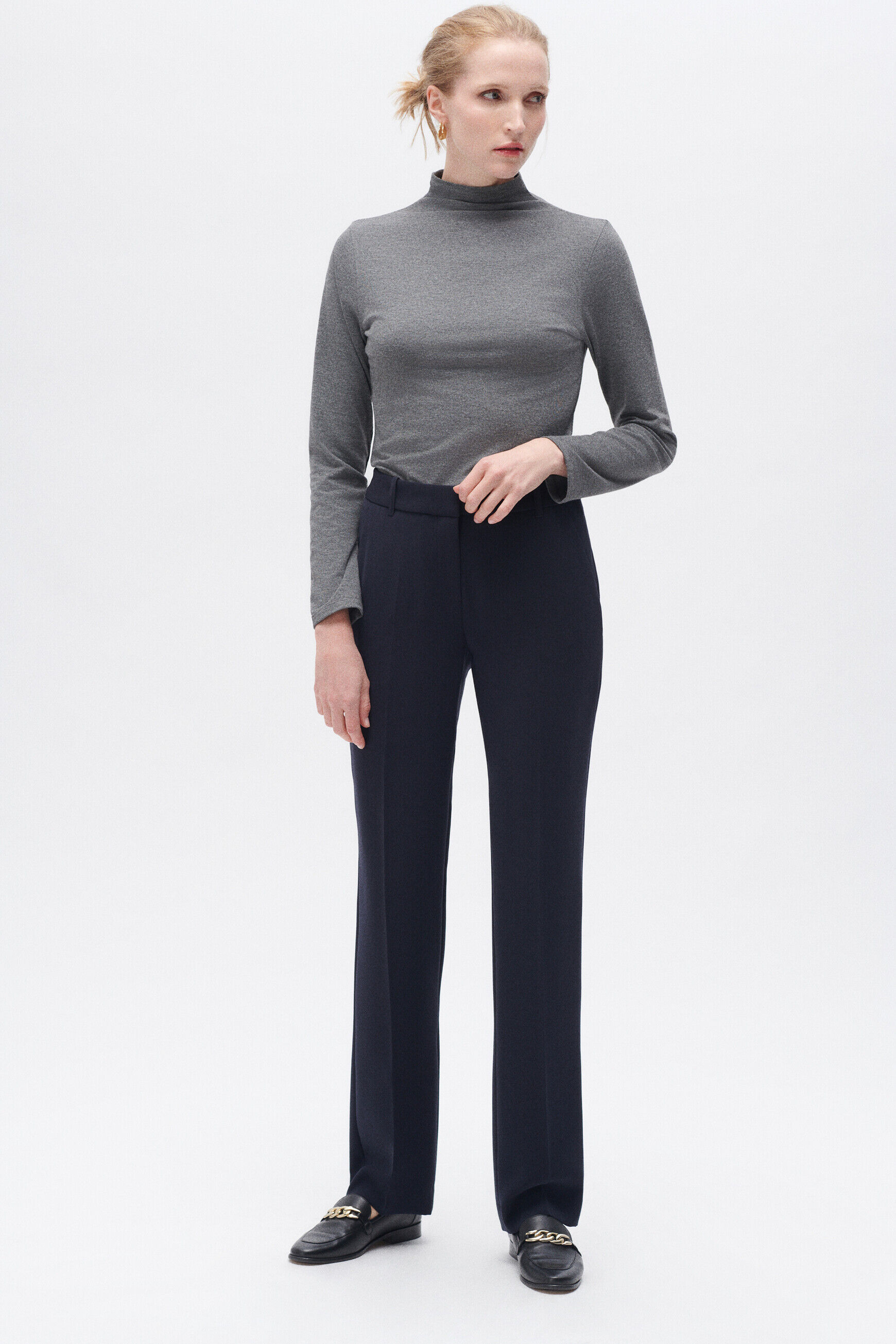 Pantalon pclement bleu marine femme