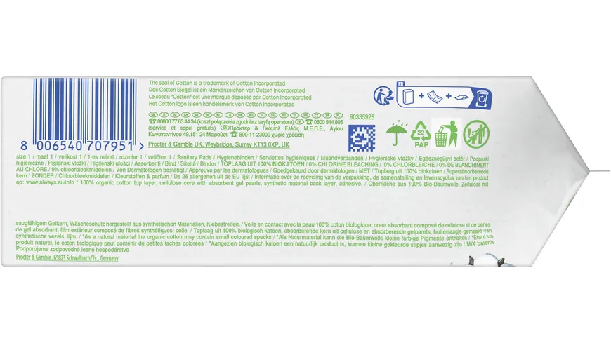 Always Ultra Damenbinden Cotton Protection Normal mit Flügeln 22 BigPack