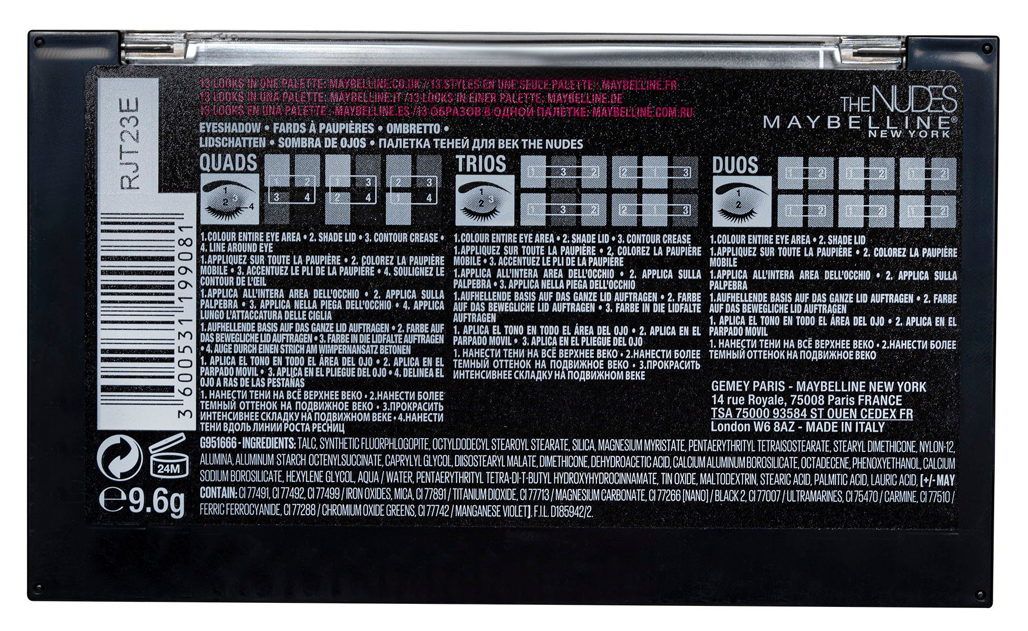 MAYBELLINE NEW YORK Schmink-Set Maybelline New York Trio Kit Augen Make-Up Set, 3-tlg., Mascara, Lidschatten Palette, Augen-Up-Entferner, definierend