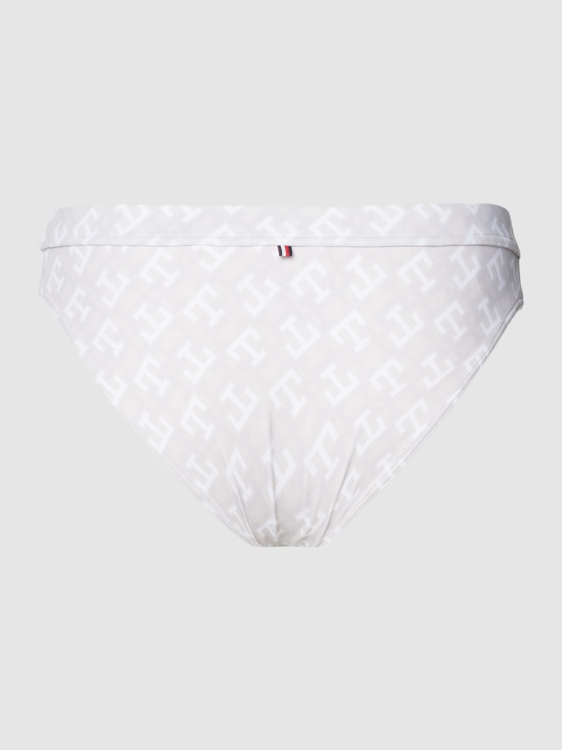 Bikini-Slip mit Logo-Muster in offwhite meliert