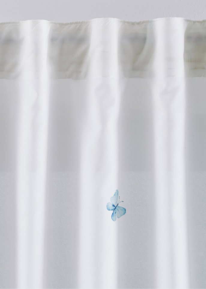 Microfaser Vorhang mit Schmetterlingsdruck (1er Pack)