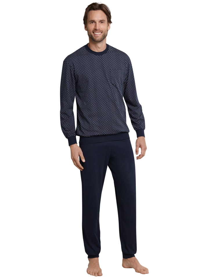 Schiesser Jersey Schlafanzug Dark Sapphire in Dunkelblau günstig kaufen