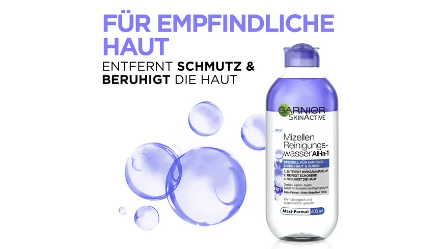 Garnier Skin Active Mizellen Reinigungswasser All-in-1 für empfindliche Haut 400 ml