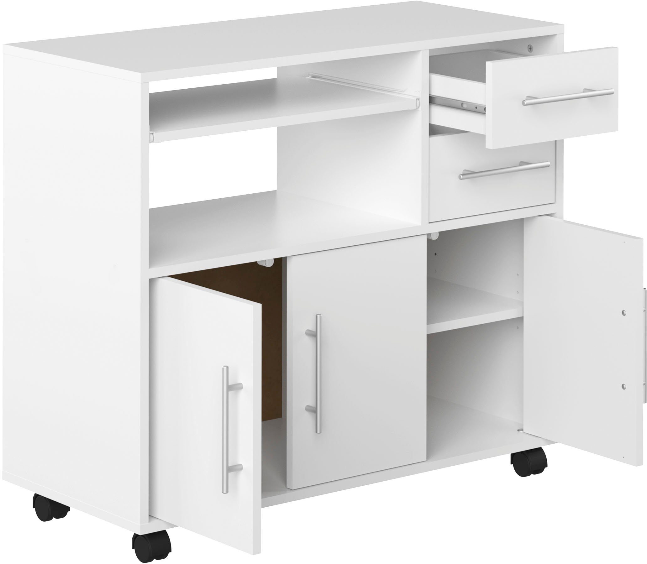 TemaHome Mehrzweckschrank Marius Breite 89 cm, auf Rollen