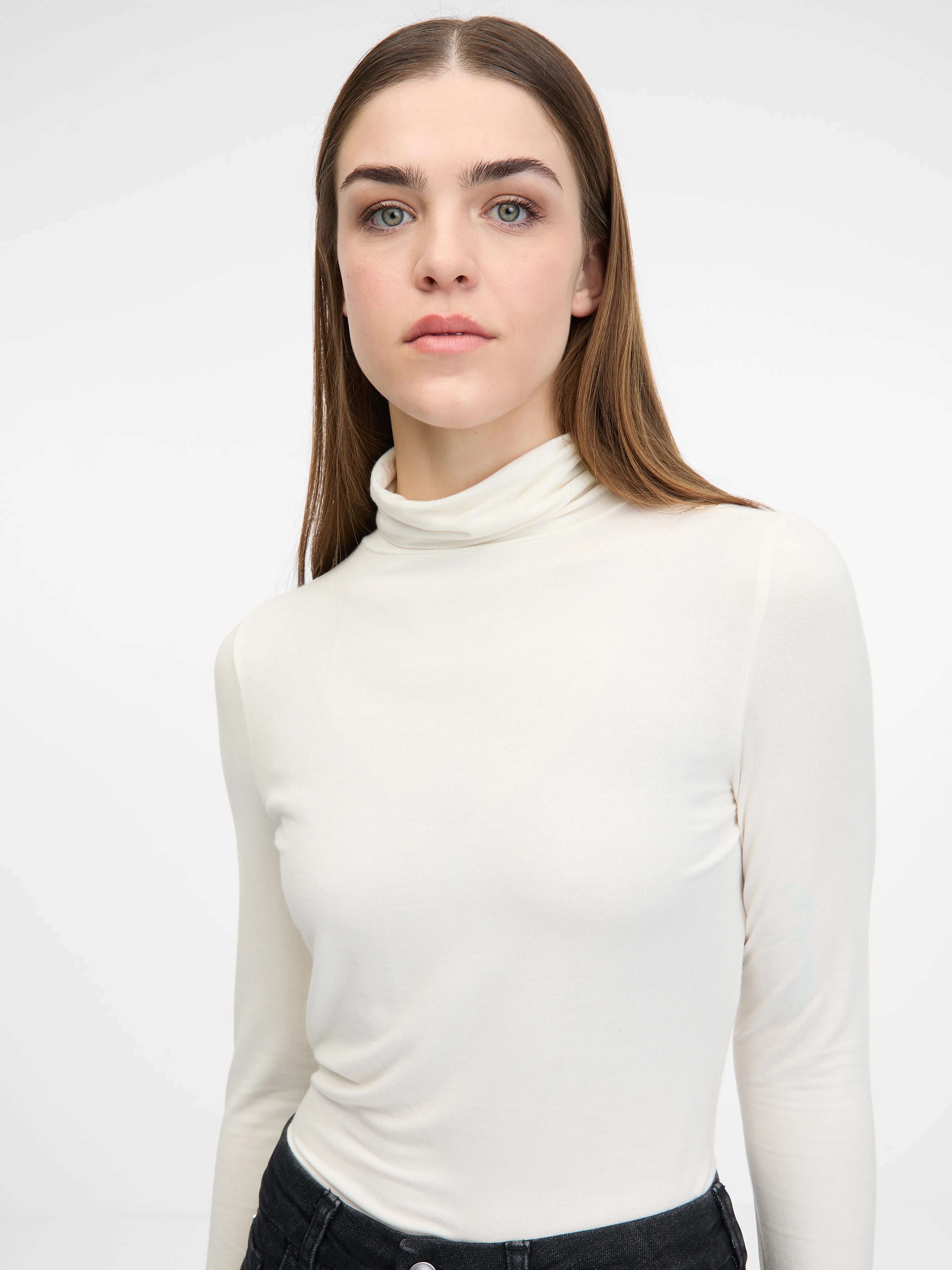 Cremefarbenes Damen-Langarm-T-Shirt ORSAY