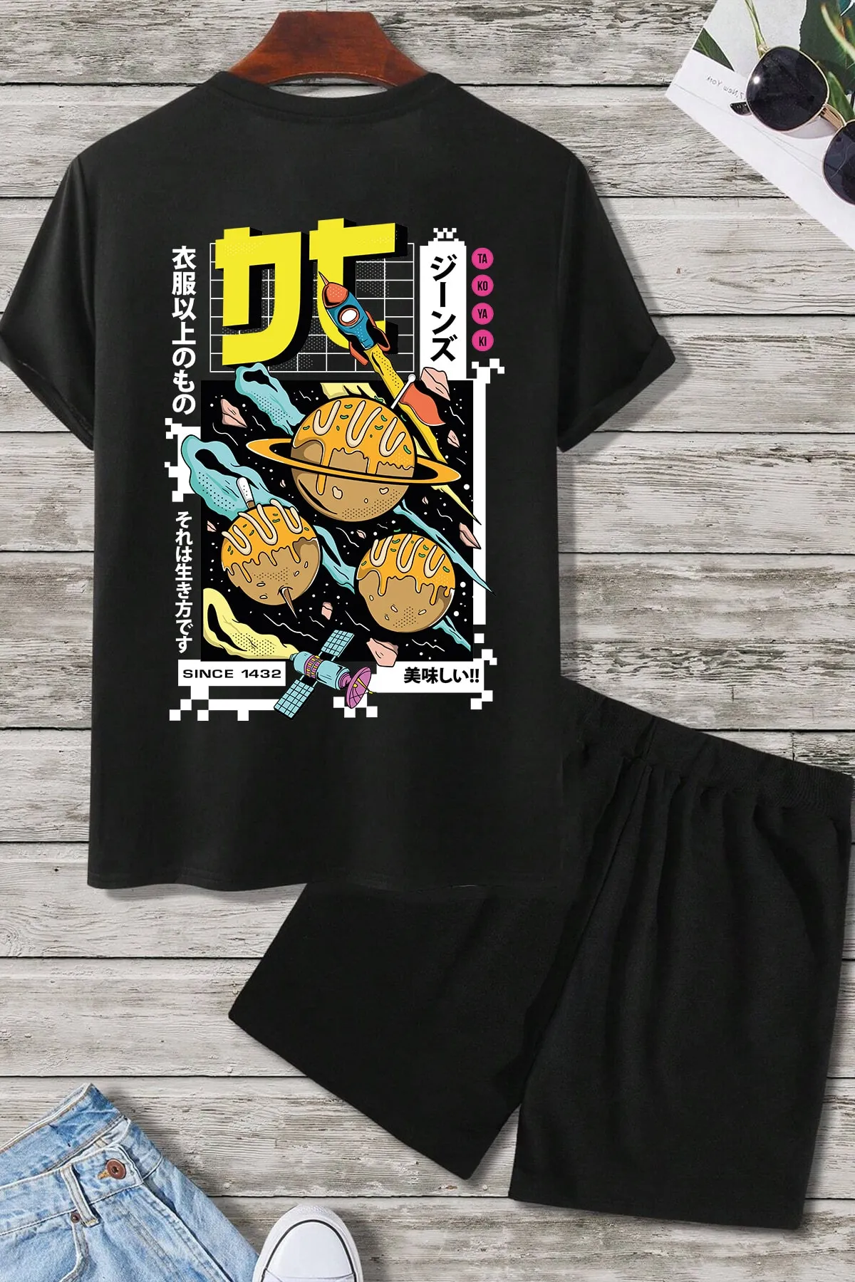 uyguntarz  Shorts-Set mit Tokoyaki-Print