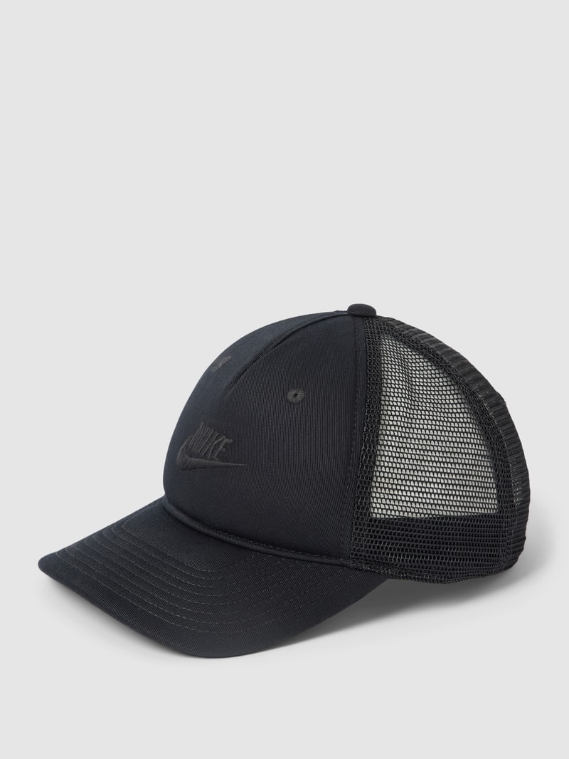 Basecap mit semitransparentem Einsatz in schwarz