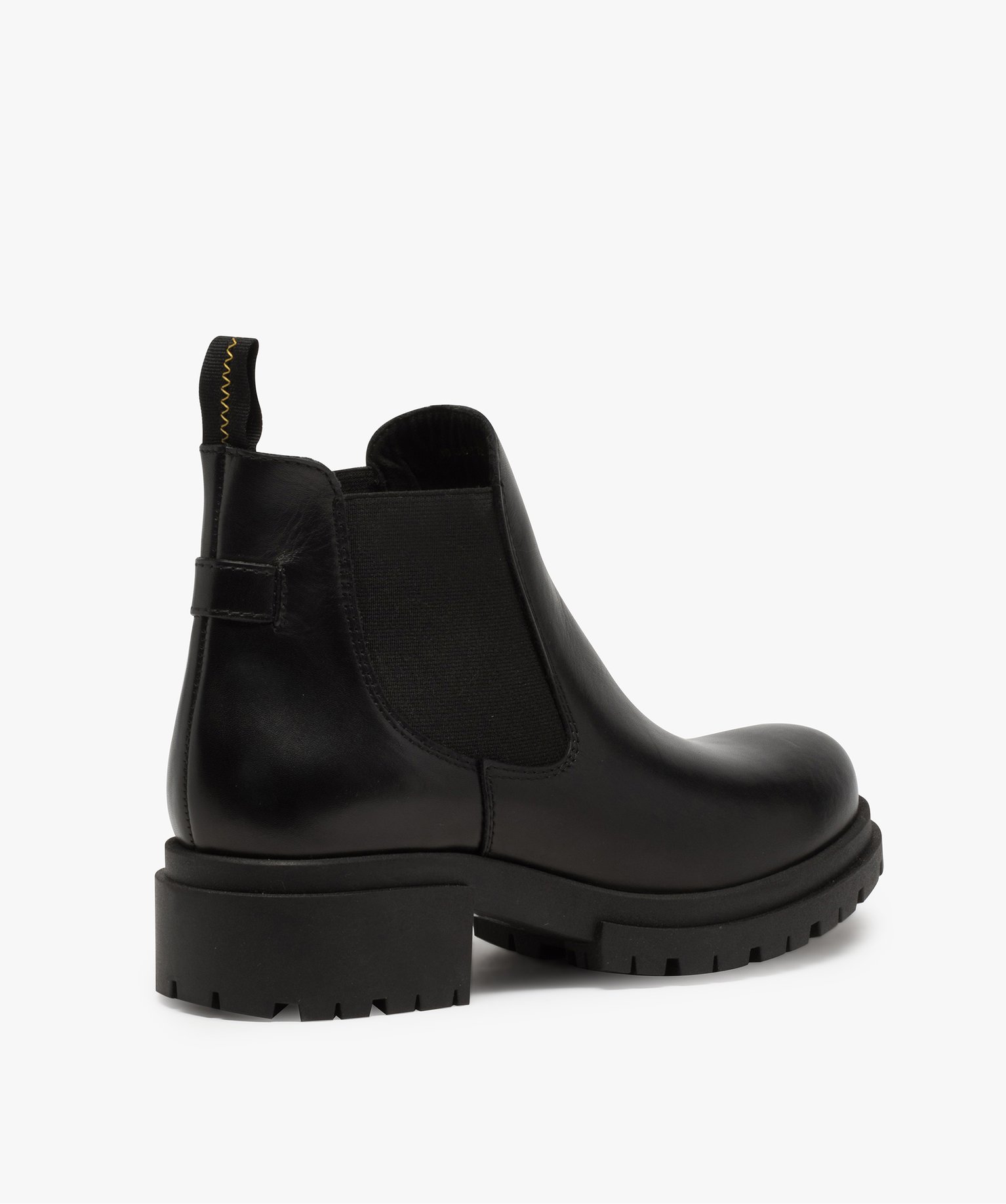 Boots femme style chelsea unis à talon carré et semelle cr... noir | GEMO