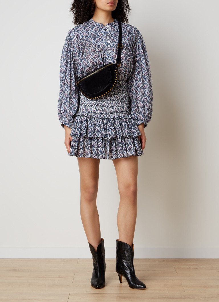 Jupe plissée mini Naomi d'Isabel Marant, à imprimé floral et smocks