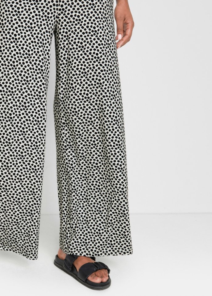 Jersey-Palazzohose mit Bequembund, bedruckt