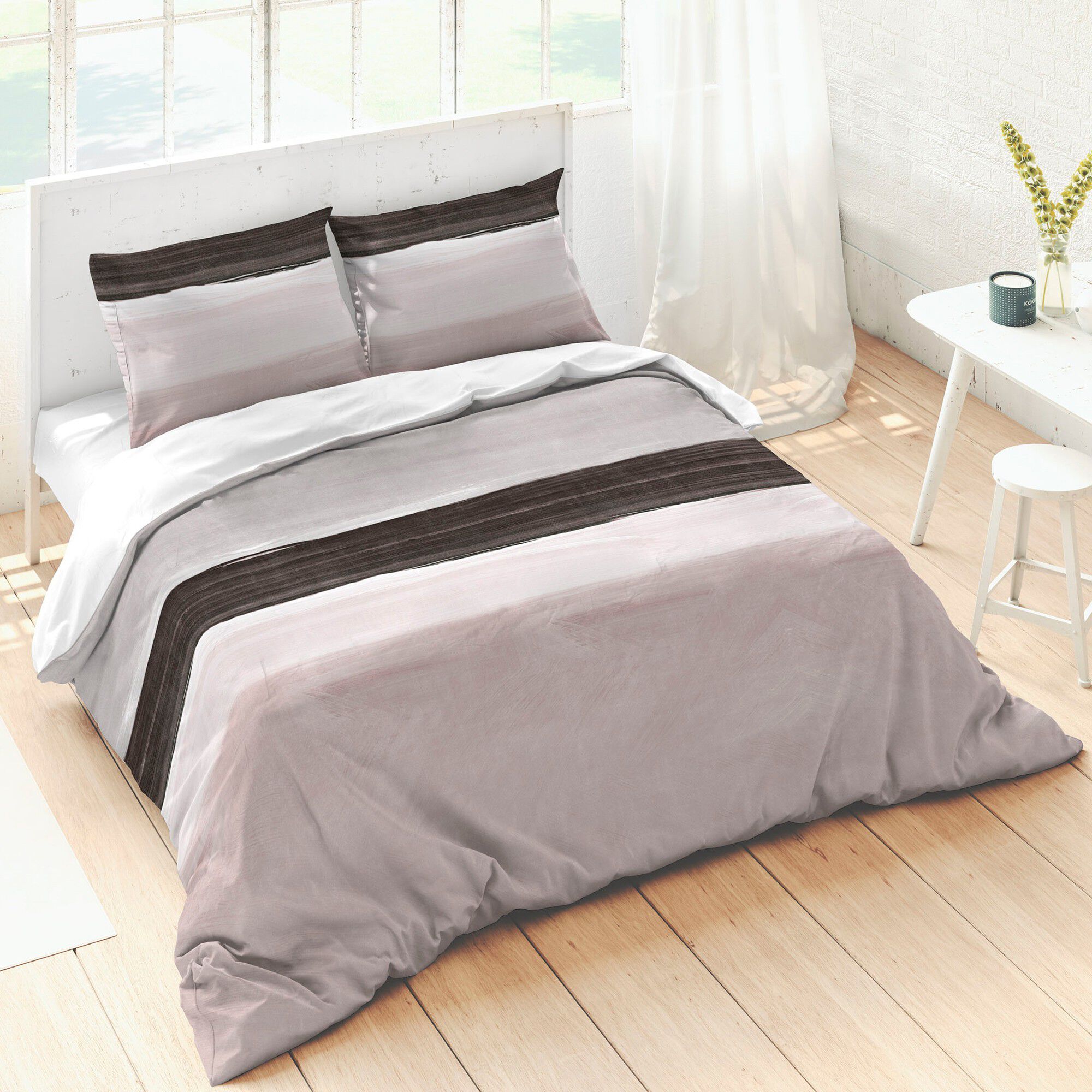 Linge de lit Valérie imprimé fausses rayures