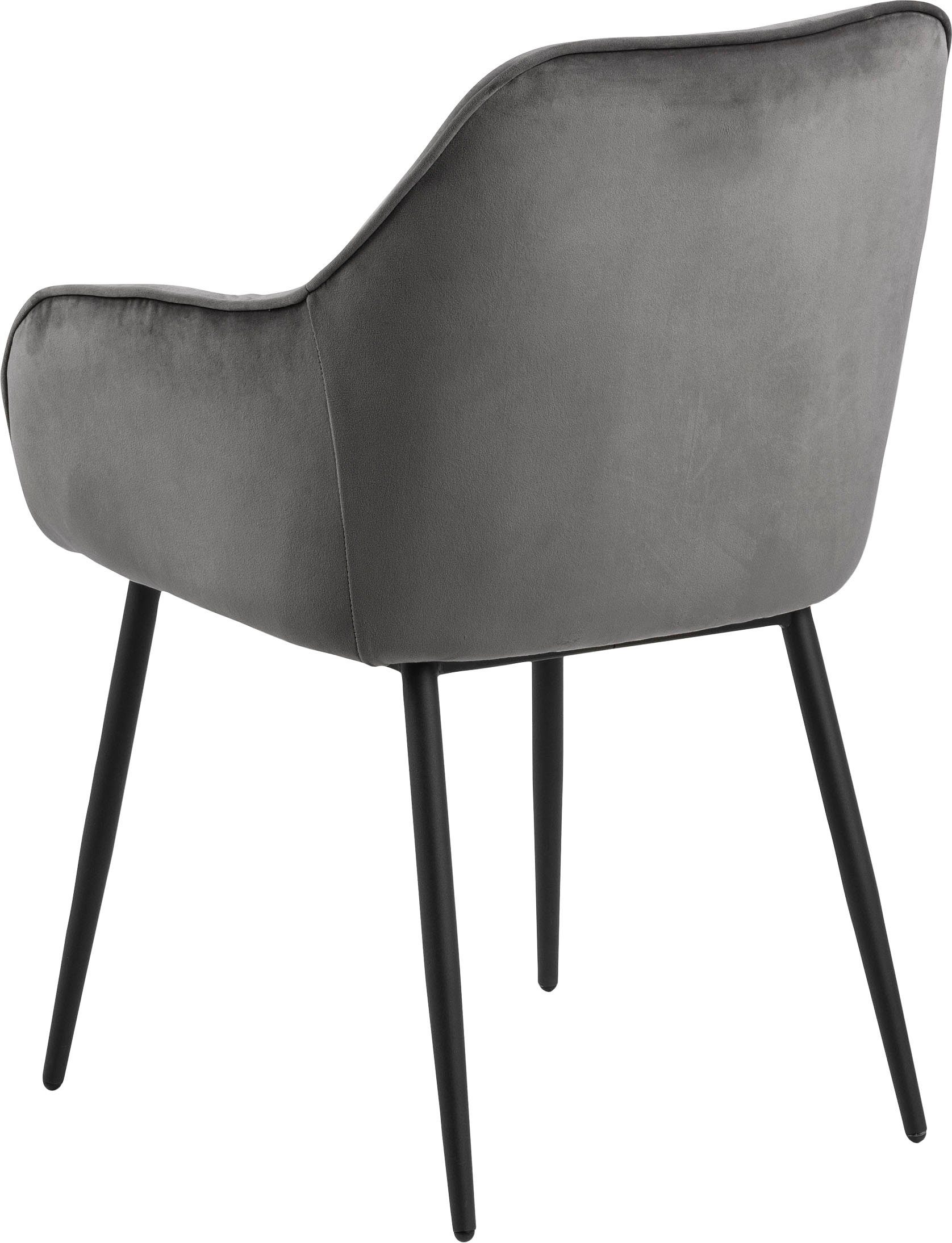 ACTONA GROUP Bistrostuhl (Set, 2 St), Samtbezug, mit Steppungen; Sitzhöhe 79cm
