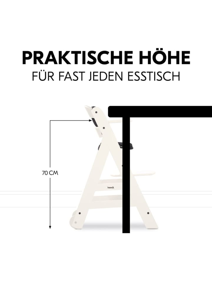 Hauck Hochstuhl Beta Plus White inkl. Essbrett, Sitzkissen in weiss,grau günstig kaufen onesize