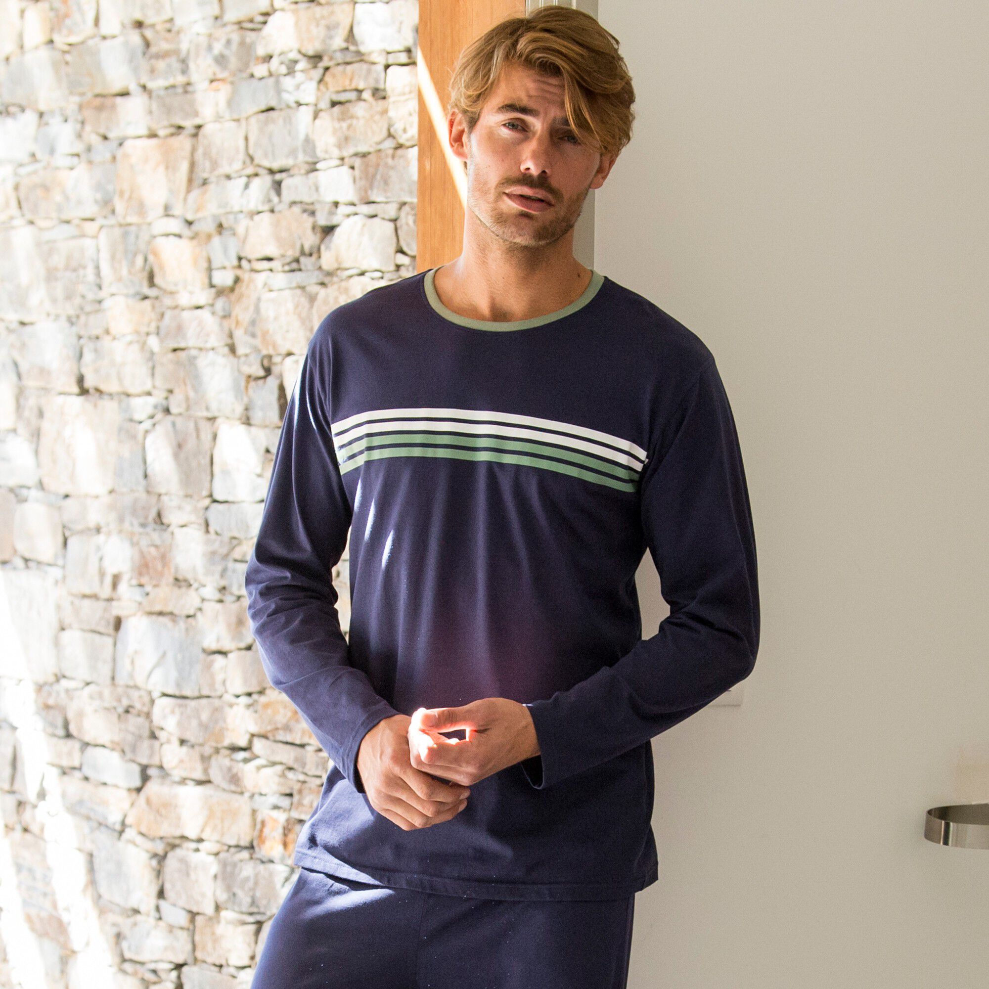 Tee-shirt pyjama rayé manches longues