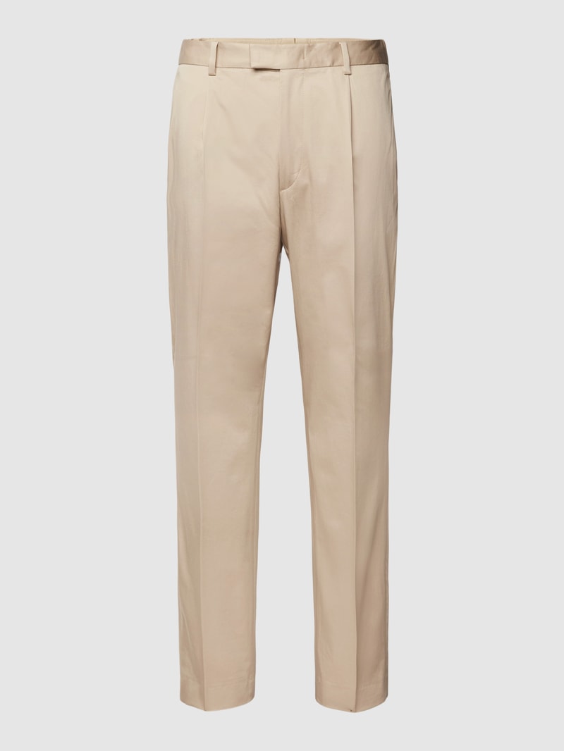 Anzughose mit Bundfalten Modell 'Bird' in beige