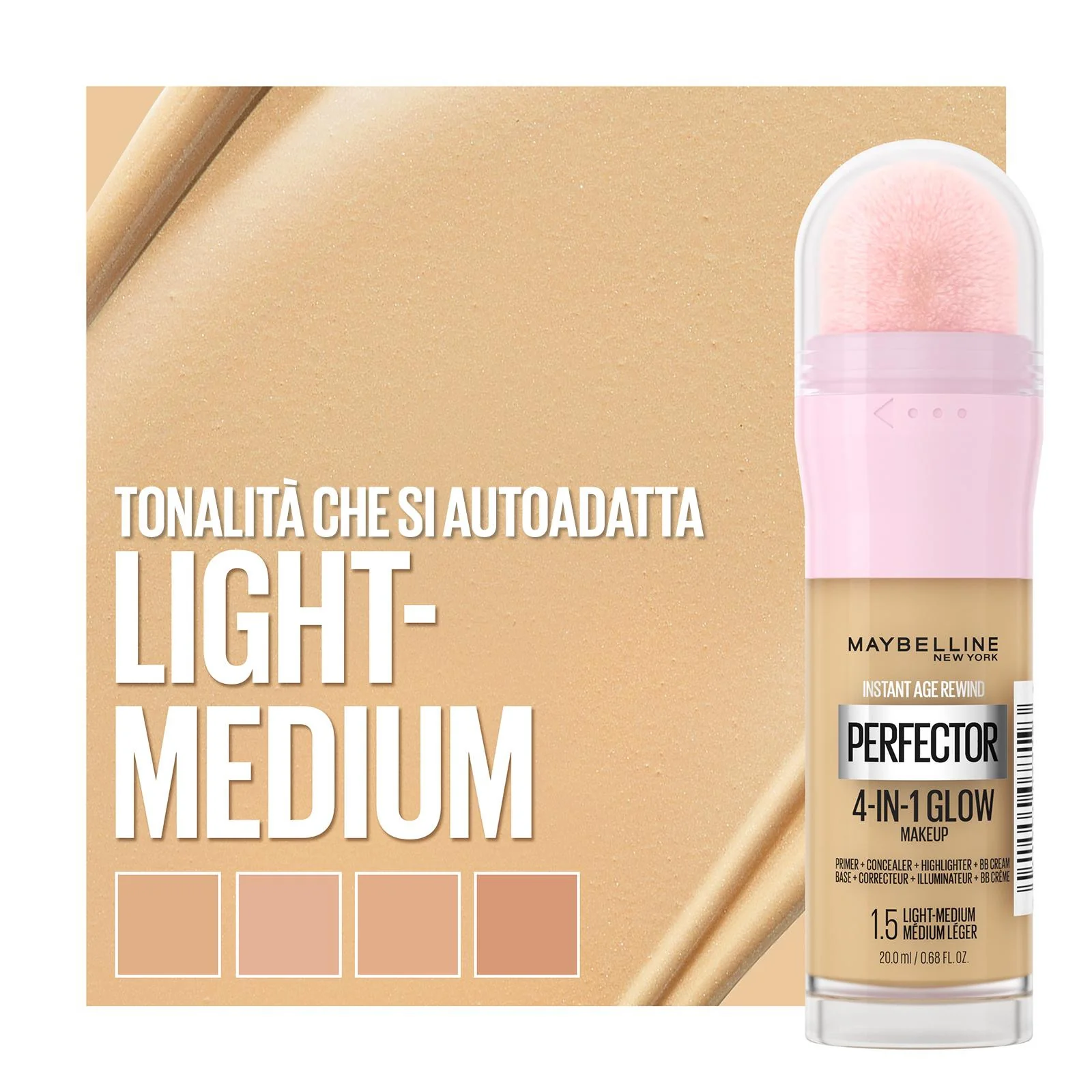 Fond de ten iluminator și bază de machiaj Instant Perfector 4 în 1 Glow - Fond de ten lichid, Iluminatoare și iluminatoare, Bază de machiaj