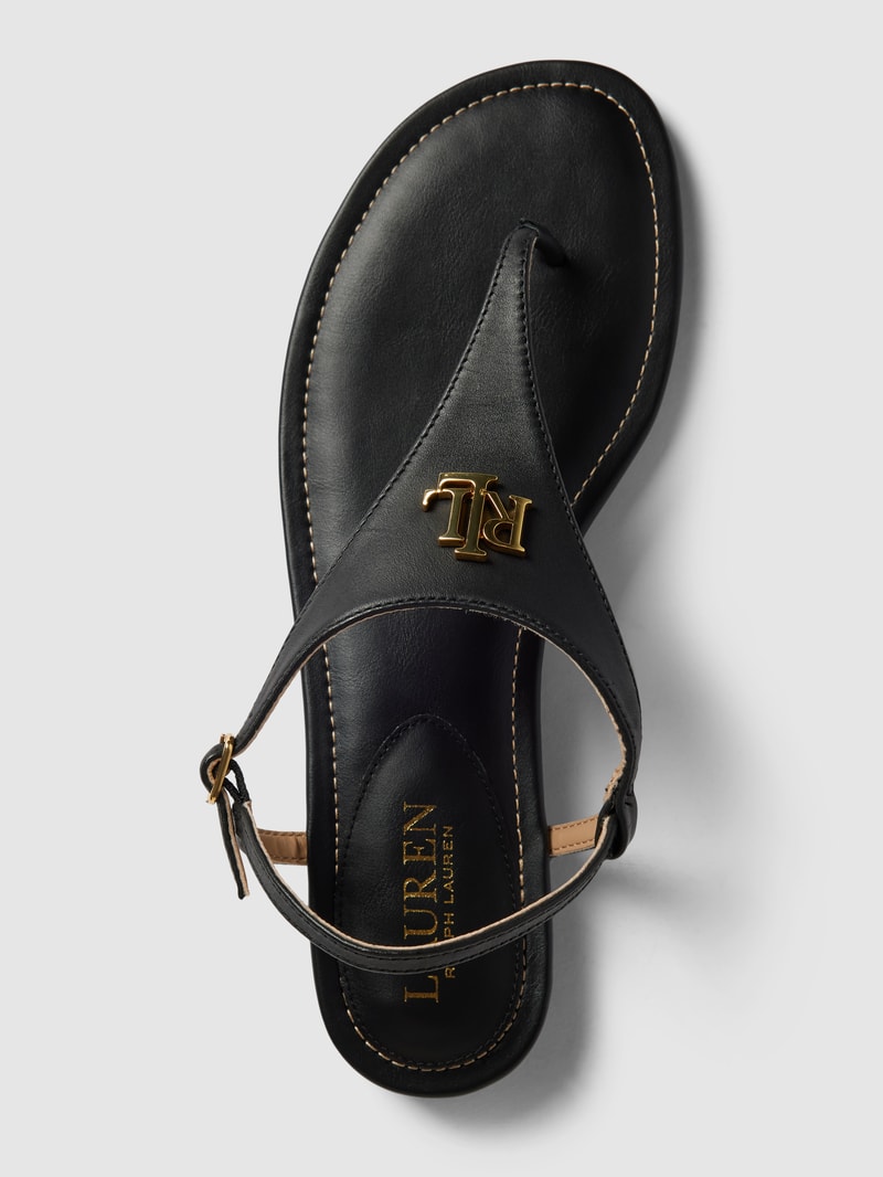 Sandalen mit Label-Applikation Modell 'ELLINGTON' in schwarz