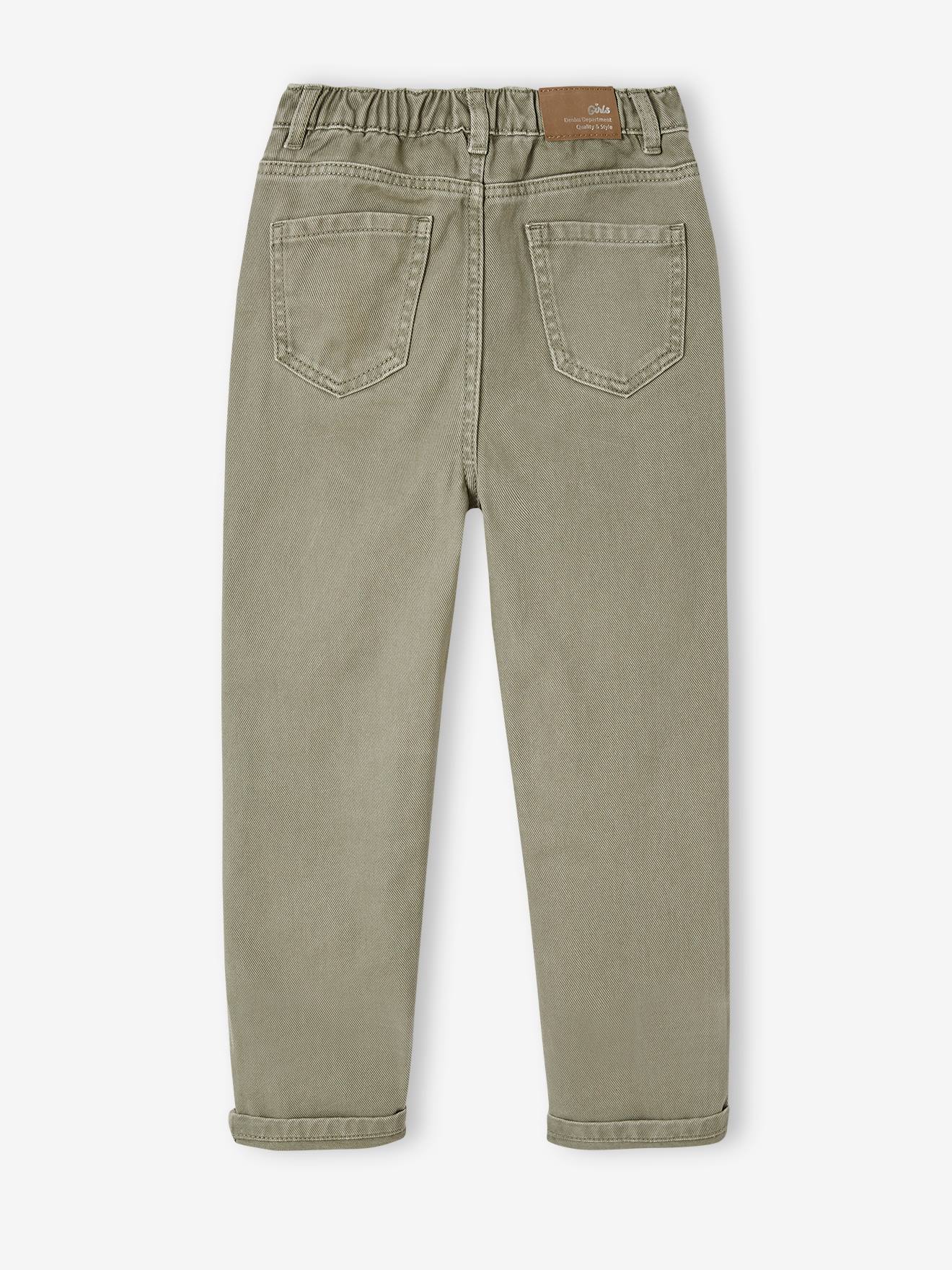Vertbaudet Mädchen Mom-Hose, Hüftweite SLIM - khaki