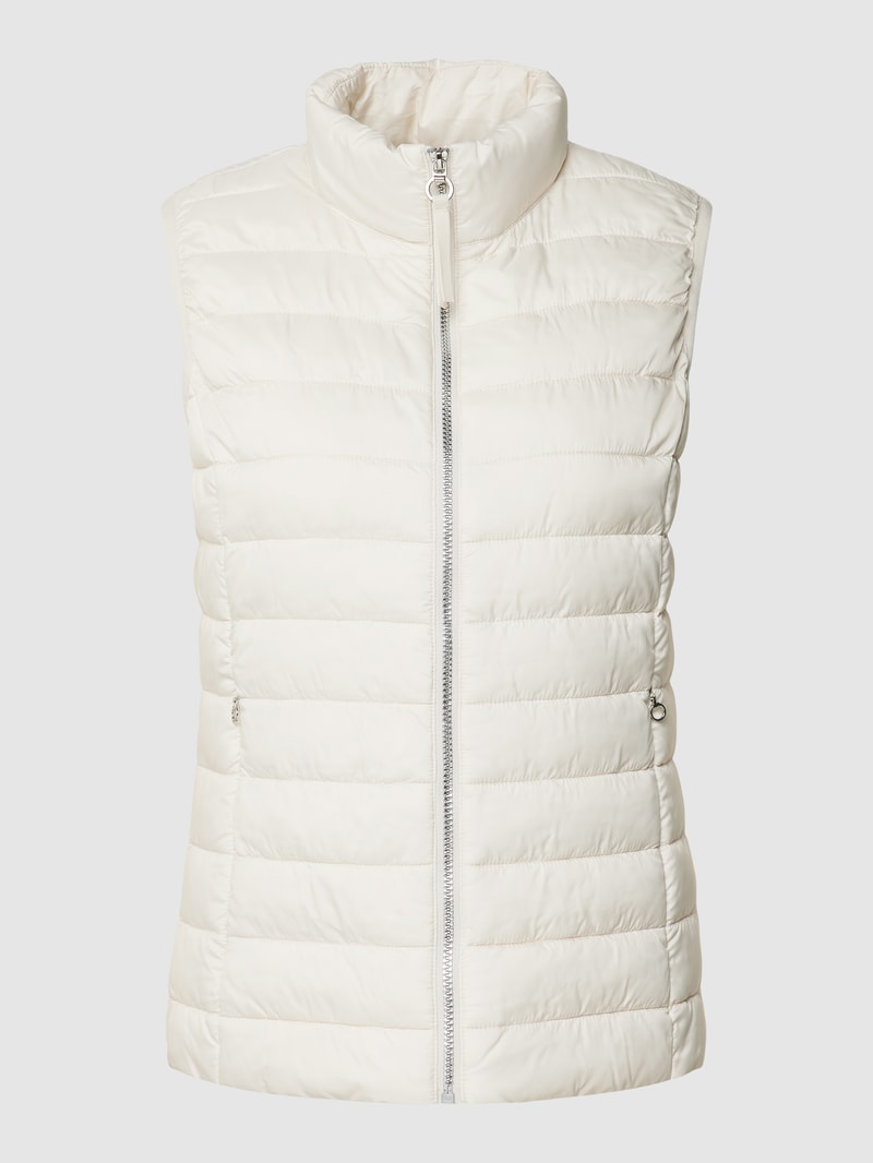 Steppweste mit Stehkragen in offwhite
