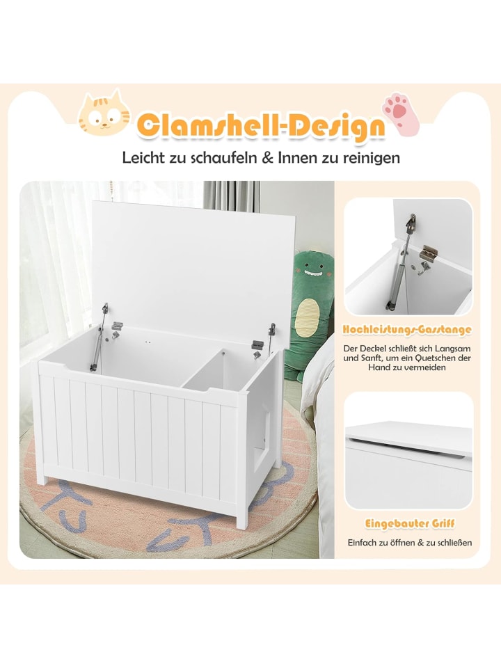 COSTWAY Katzenhaus in Weiß günstig kaufen 51 cm