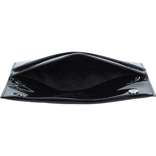 Patrizia Pepe Fly Glossy Clutch Tasche Leder 28 cm