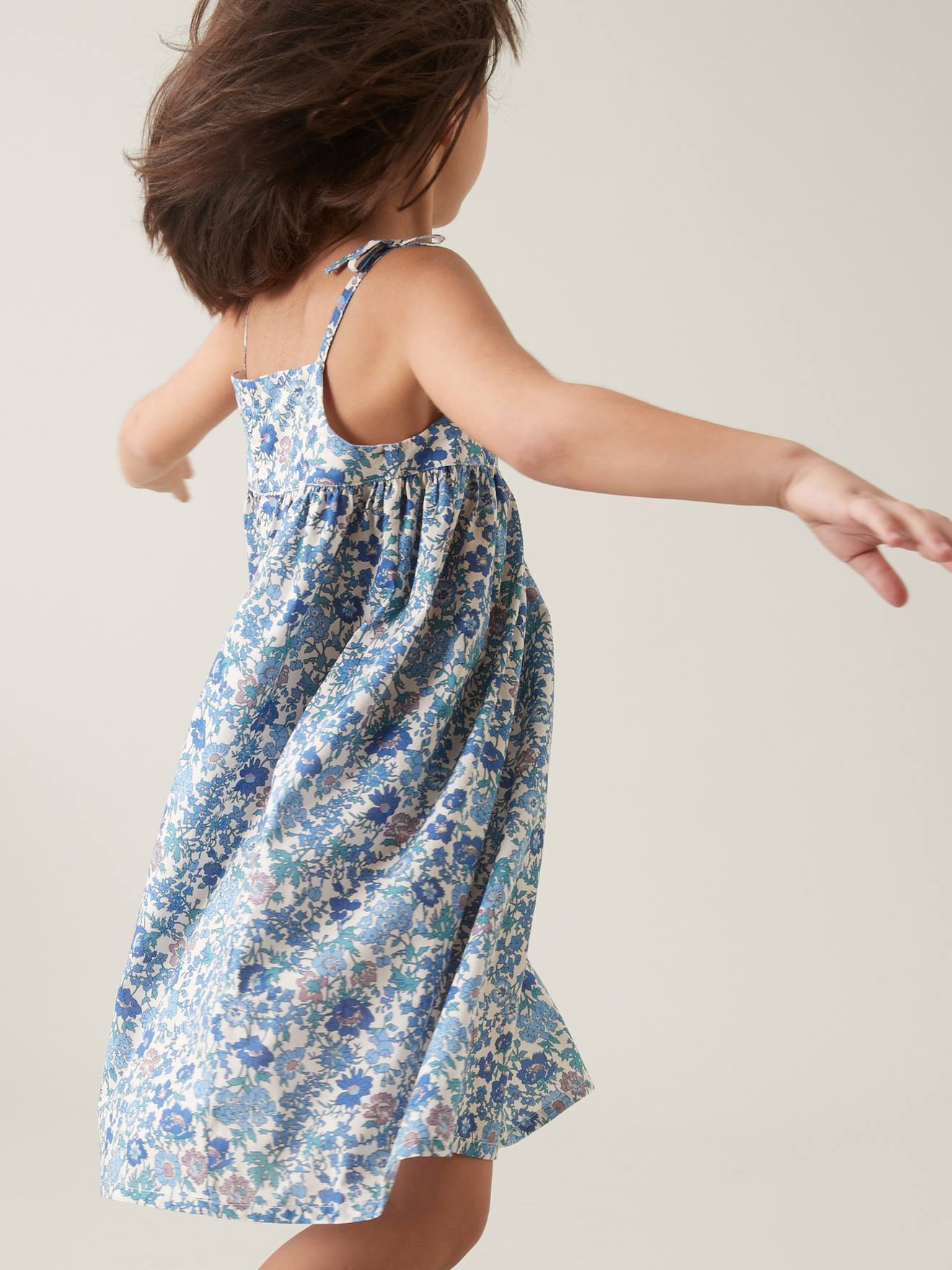 Robe longue fille en tissu Liberty® CYRILLUS blanc imprimé