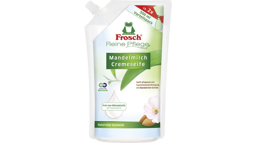 Frosch Reine Pflege Mandelmilch Cremeseife Nachfüllbeutel 500 ml