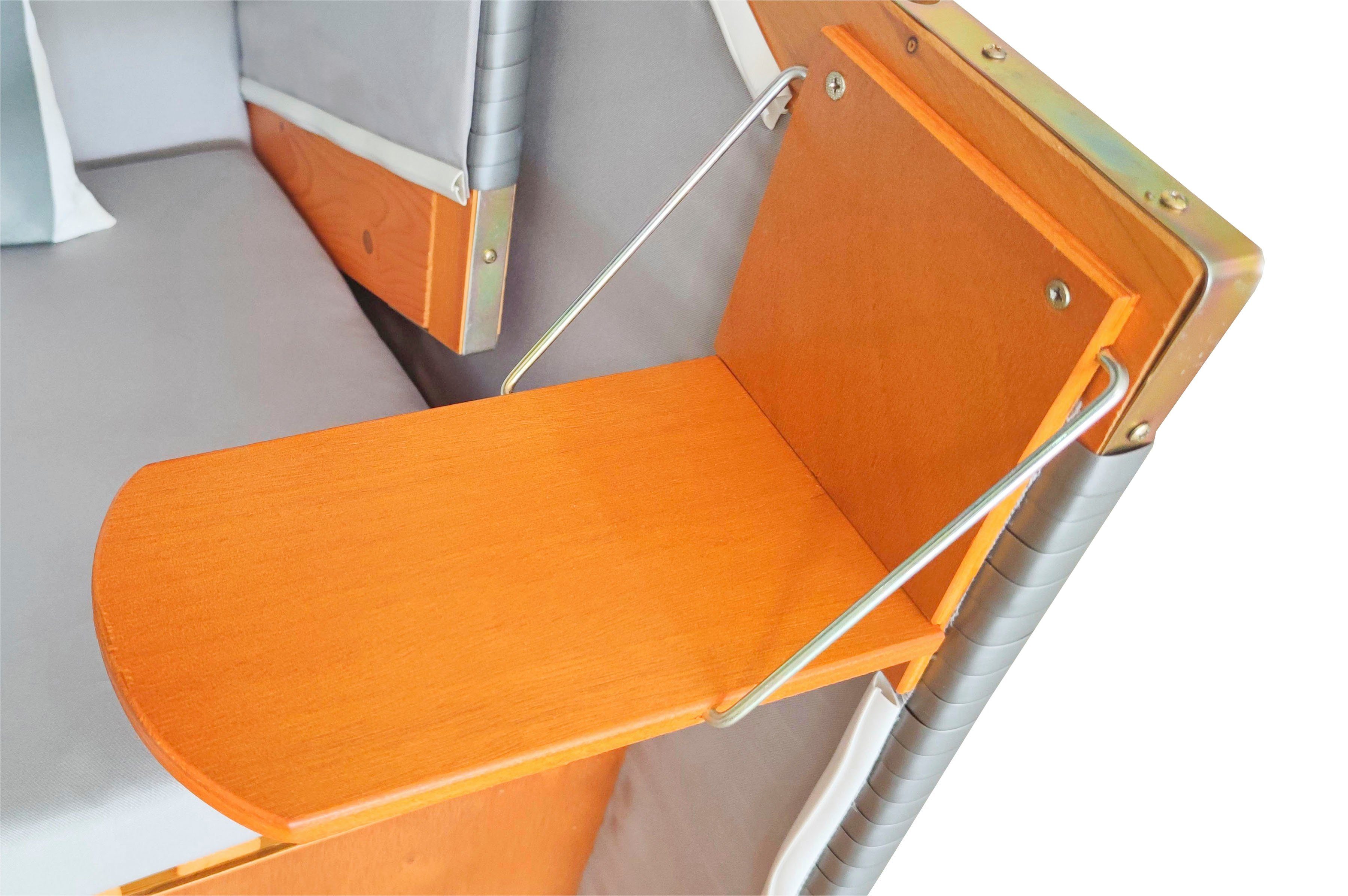 KONIFERA Strandkorb Borkum, BxTxH: 150x72x160 cm, Halblieger, mit Bullauge