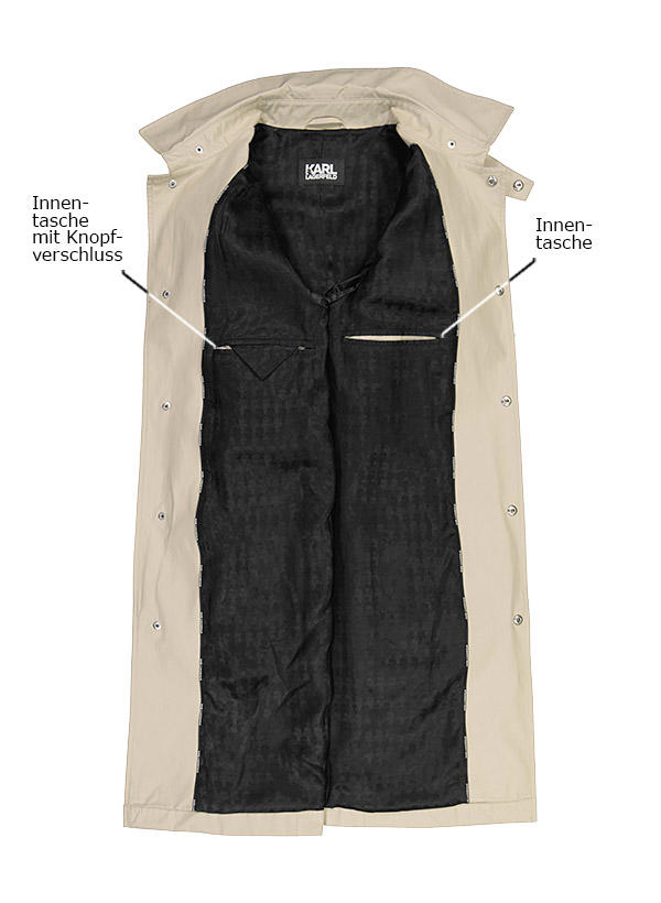 KARL LAGERFELD, Mantel, Baumwolle, beige