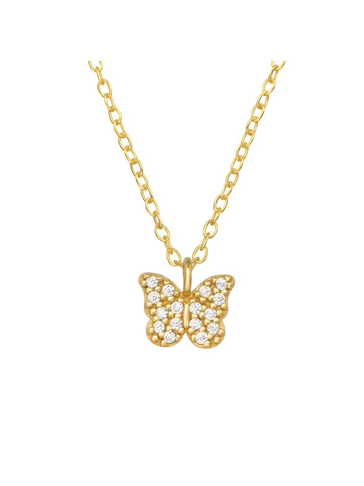 Alexander York Kette mit Anhänger SCHMETTERLING in Gold aus 925 Sterling Silber, 2-tlg. günstig kaufen onesize