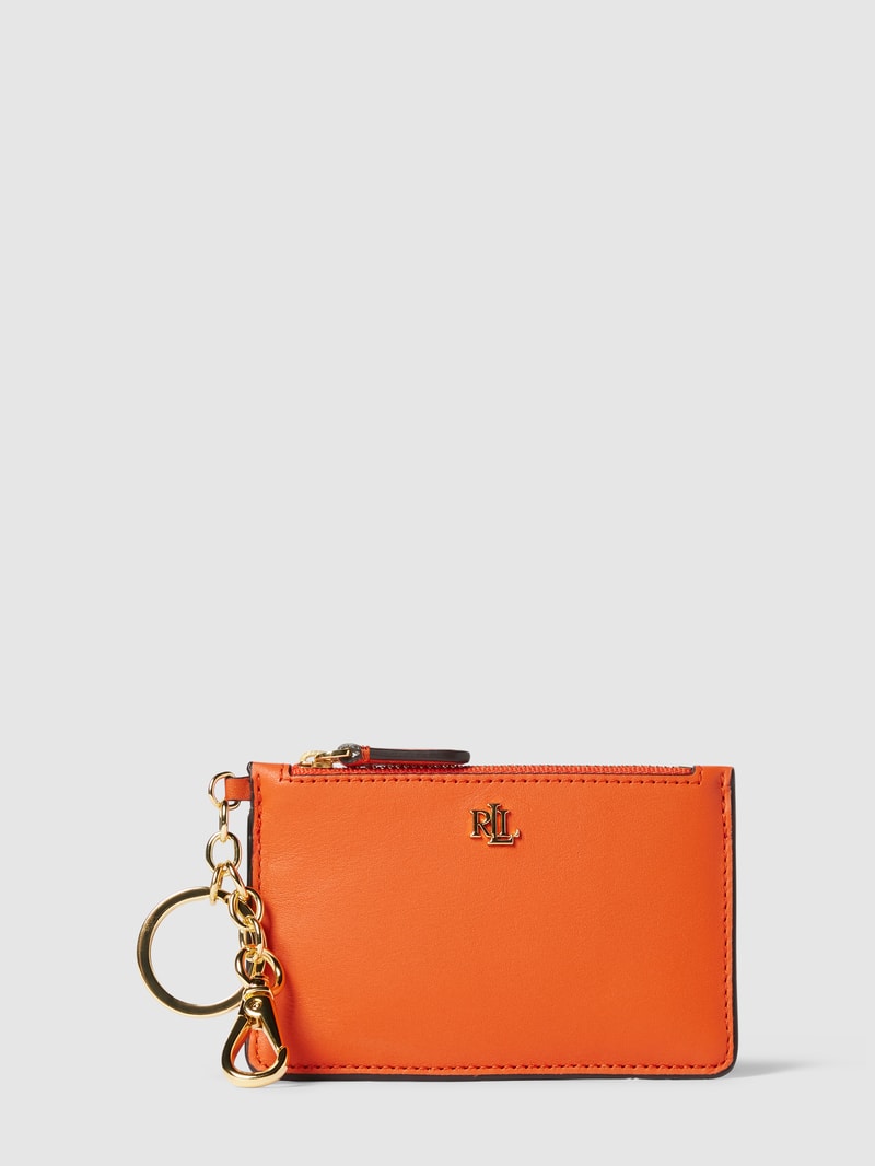 Kartenetui aus echtem Leder in orange