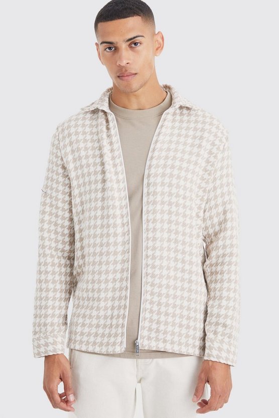 Langärmliges Oversize Jacquard-Overshirt