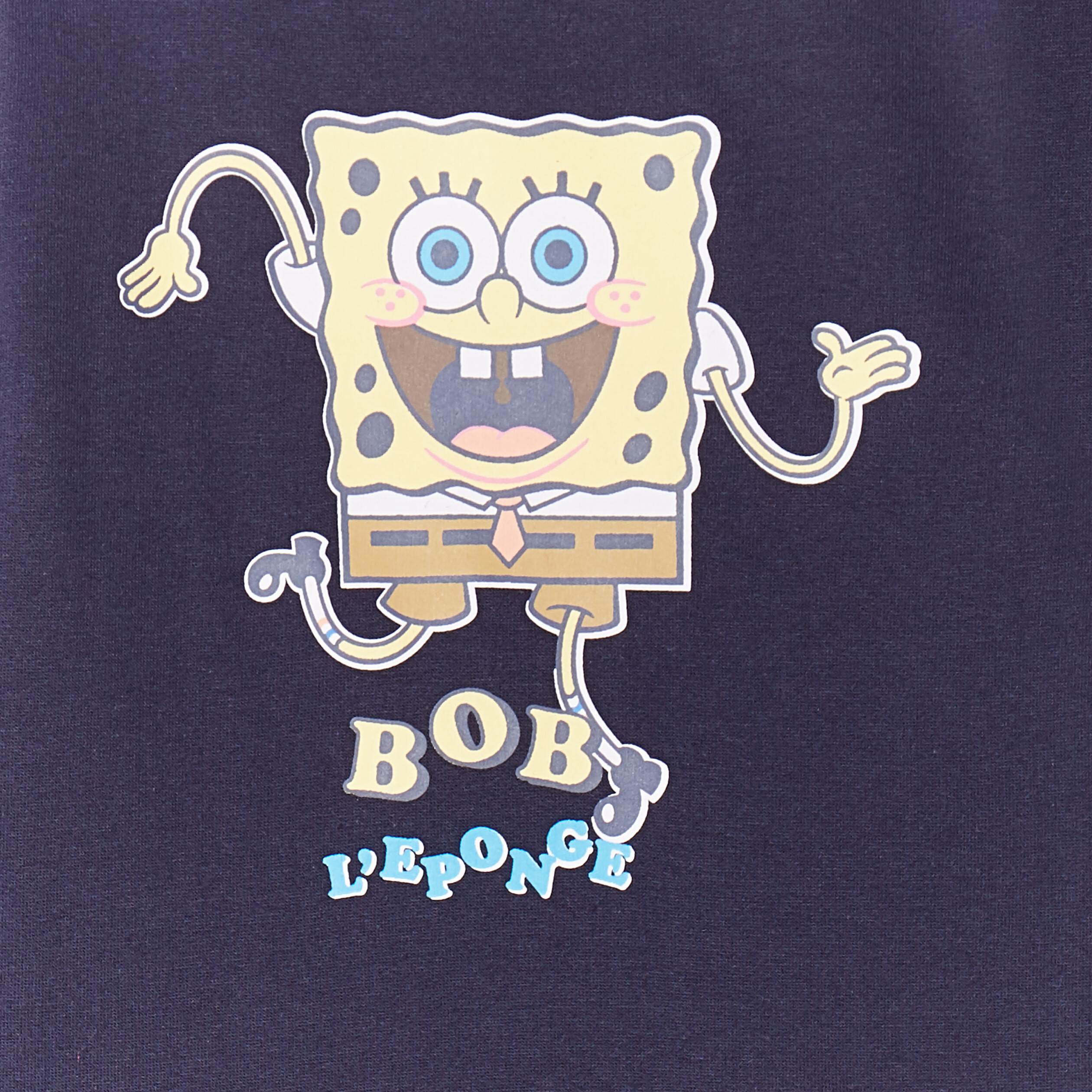 Sweat manches longues Bob l'éponge coton bleu marine bébé garçon | La Halle