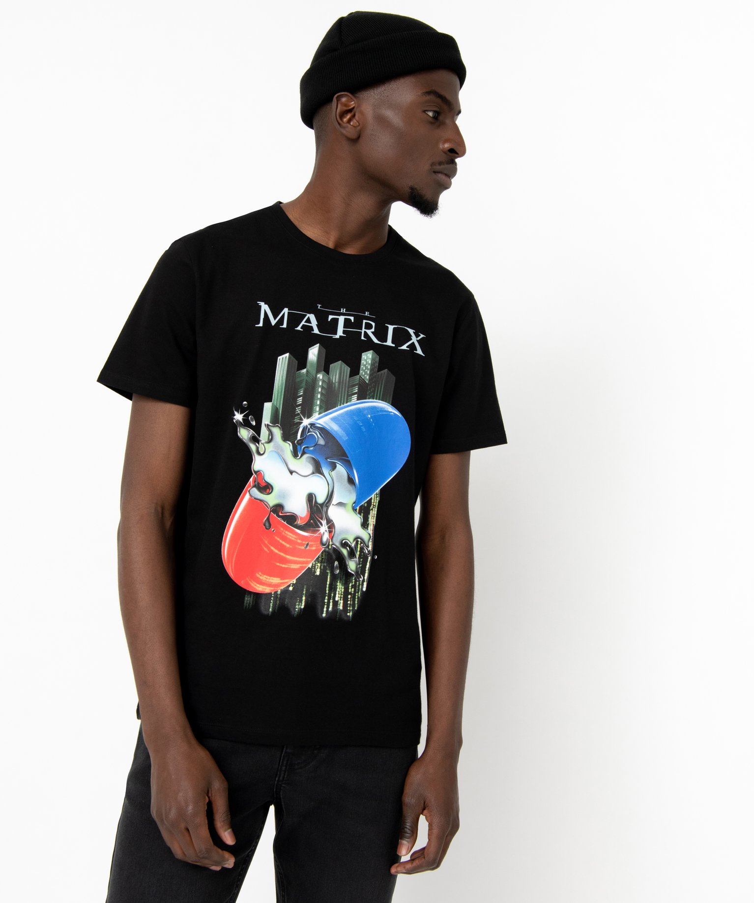 Tee-shirt à manches courtes à motif Matrix homme - Warner ... noir | GEMO