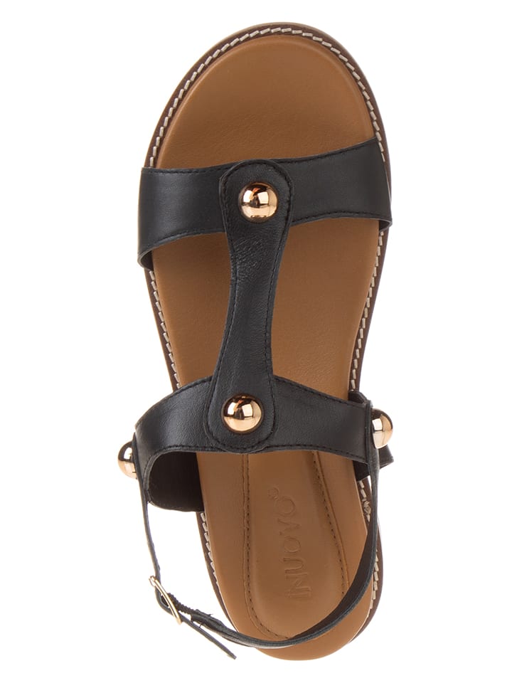 INUOVO Leder-Sandalen in Schwarz günstig kaufen