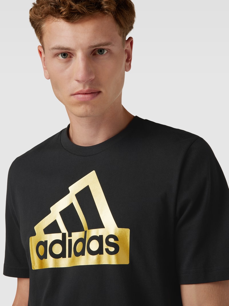 T-Shirt mit Logo-Print in schwarz