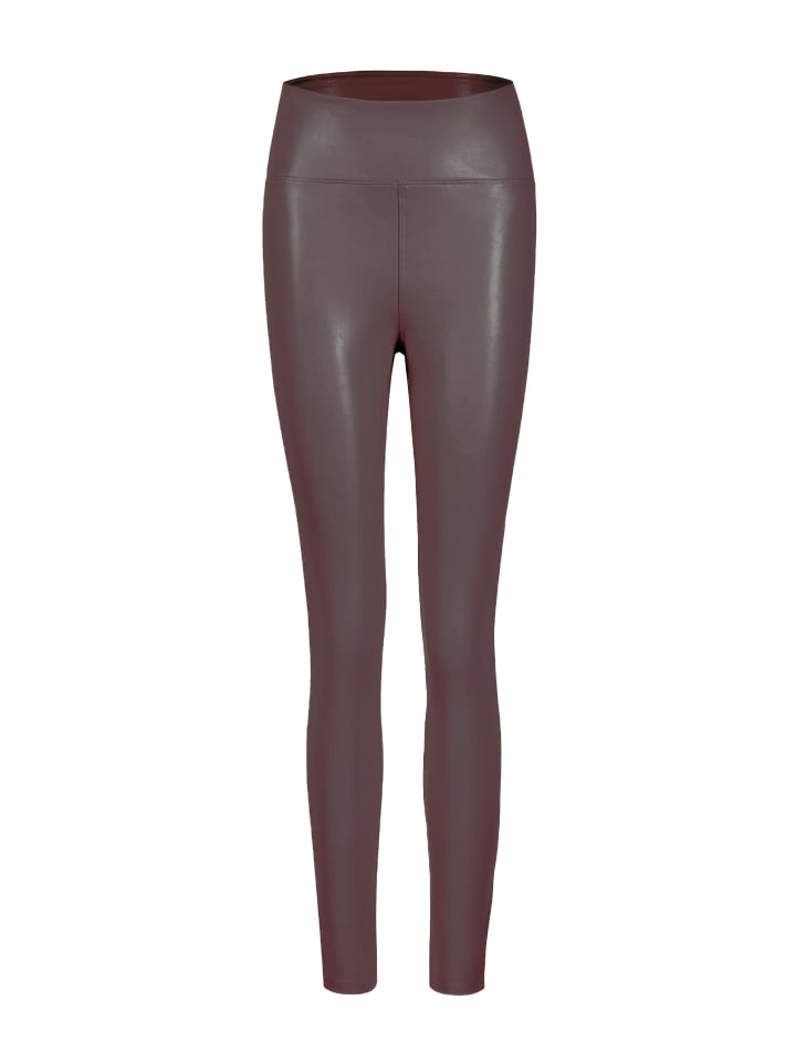 SASSYCLASSY Thermo Leggings in Lederoptik in Braun günstig kaufen