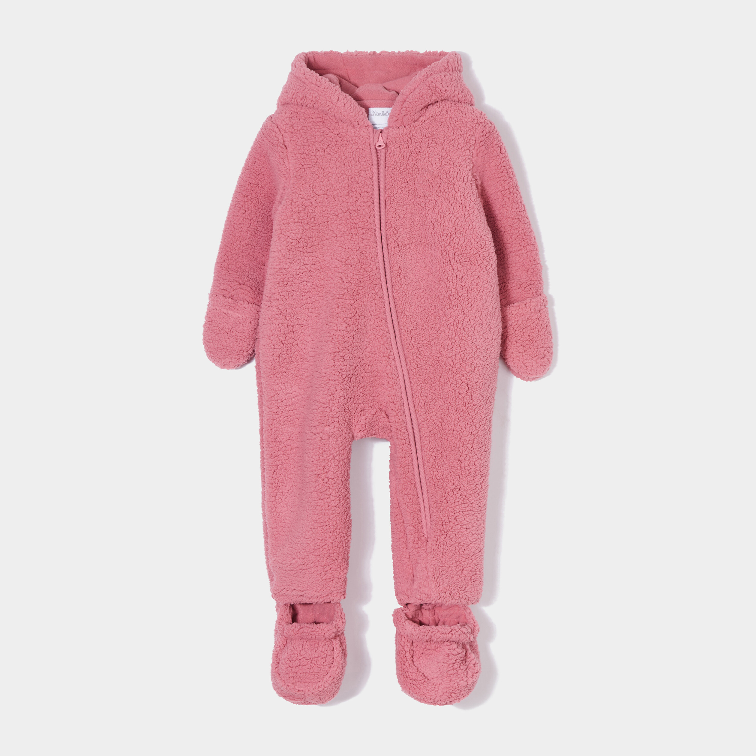 Combinaison pilote imitation mouton vieux rose bébé fille | La Halle