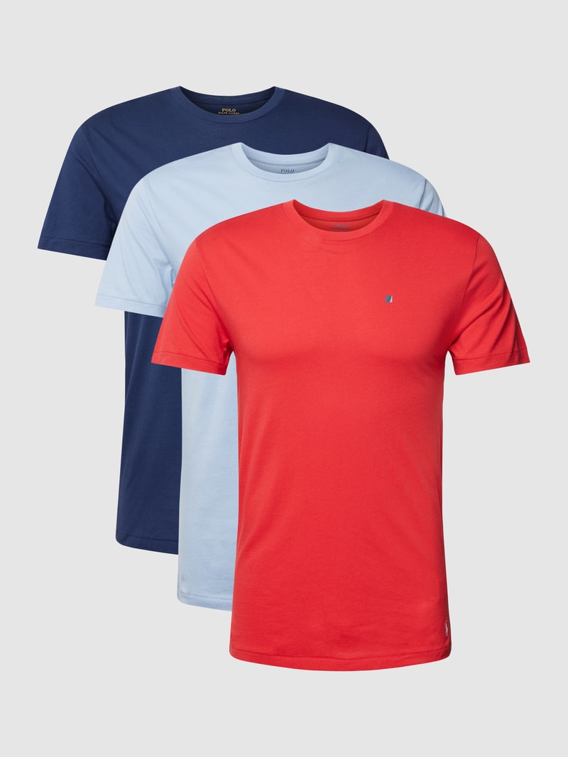 T-Shirt aus reiner Baumwolle im 3er-Pack in hellblau