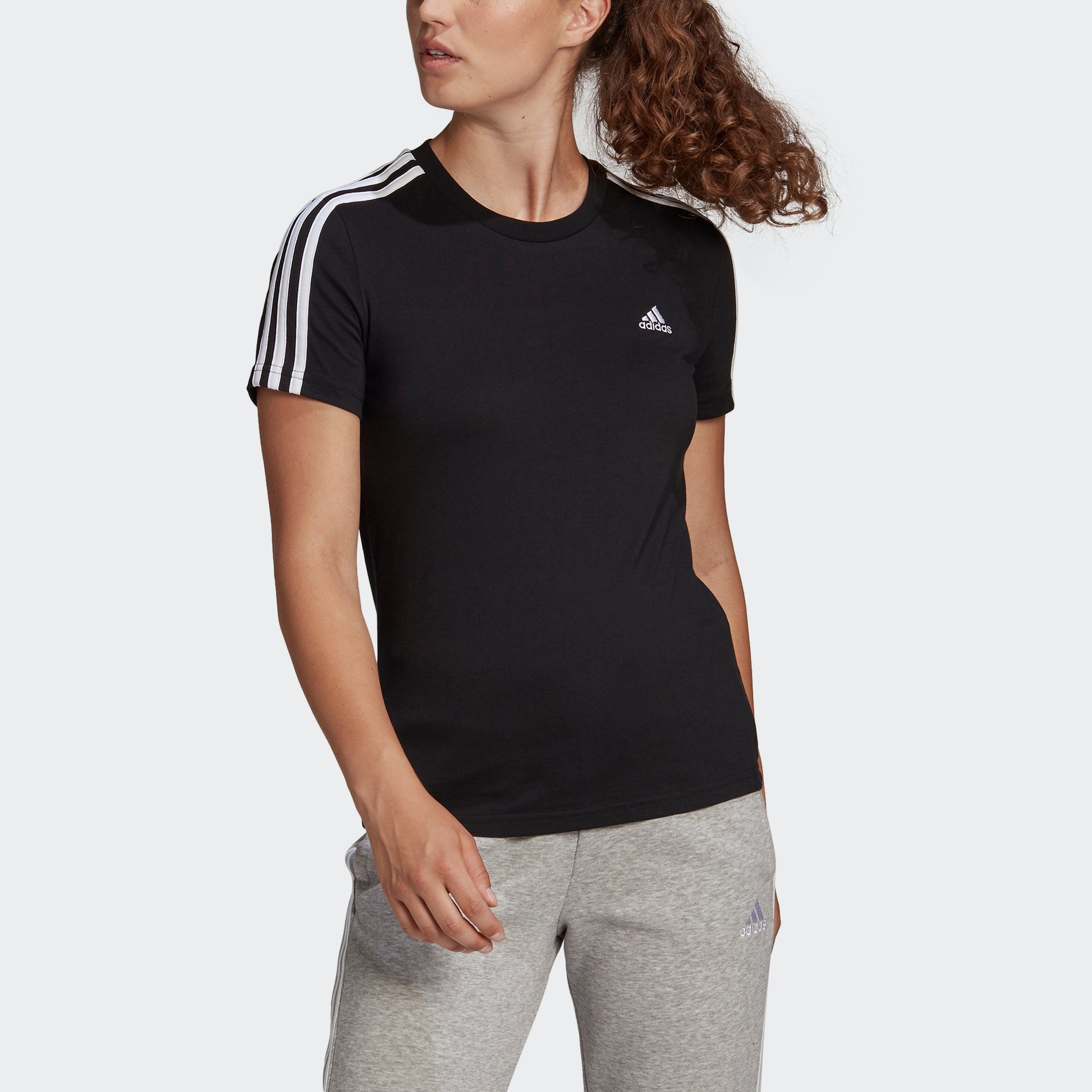 adidas Sportswear T-Shirt LOUNGEWEAR ESSENTIALS SLIM 3-STREIFEN
